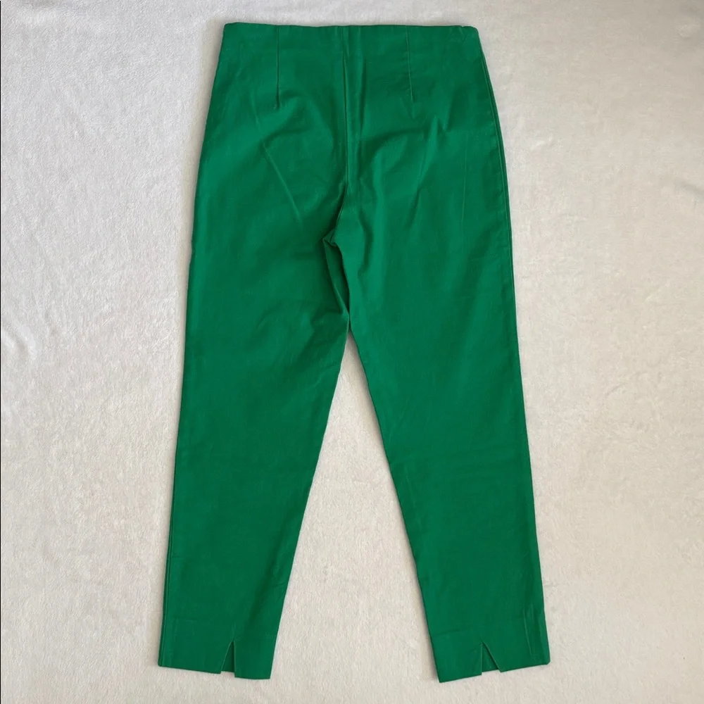 Frances Valentine | Petrie Side Zip Back Slit Stretch Cotton Crop Pant Green (2) - Picture 10 of 14